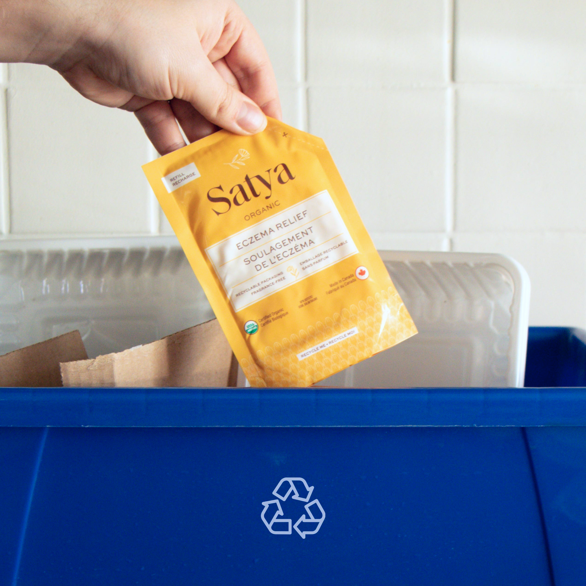 Satya packaging is recyclable.
