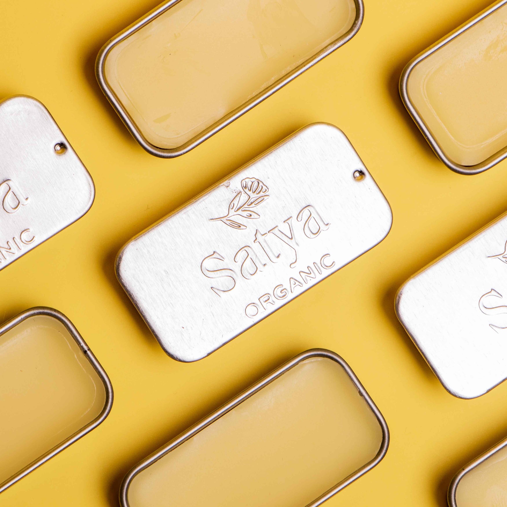 Satya organic eczema relief comes in easy to use tins.