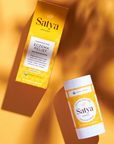 Satya's Eczema Relief Easy Glide Stick, with its packaging above it.